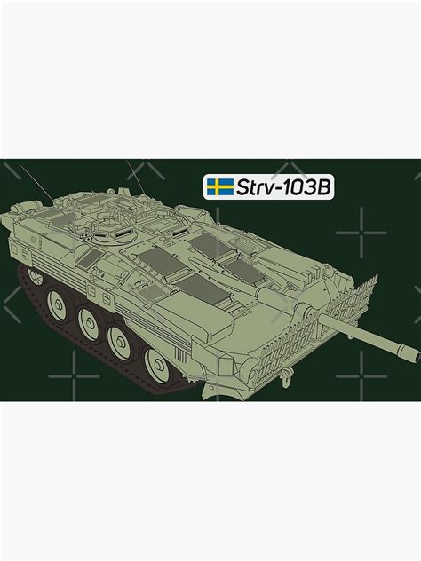 Strv 103b Swedish Main Battle Tank Poster For Sale By Faawray Redbubble