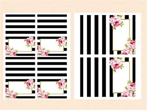 ~ right click to save off, personal use only, please! EDITABLE Black and White Floral Food Labels - Magical ...