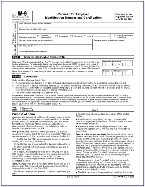 Blank W9 Tax Form  PapersPanda.com