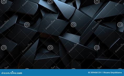 Shadowed Polygons on Dark Background. Multifaceted Polygons Casting