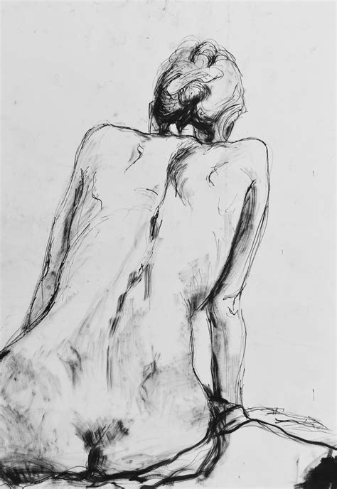Drawing Study Of A Sitting Female Nude Drawing By Alla Tkachuk Saatchi Art