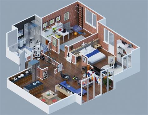 Check spelling or type a new query. Space Saving 3D Floor Plans | 3d house plans, Home design ...