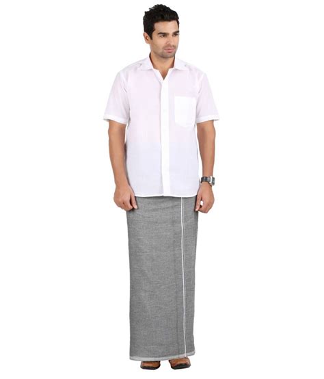 Prakasam Cotton Grey Casual Cotton Dhoti - Buy Prakasam Cotton Grey Casual Cotton Dhoti Online ...