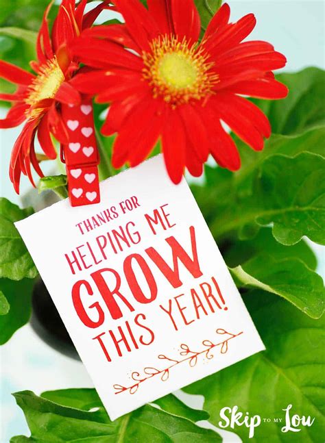 Free Printable Thank You For Helping Me Grow T Tags Skip To My Lou