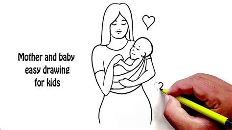 Mothers Day Easy Drawing Mother And Child Easy Drawing For