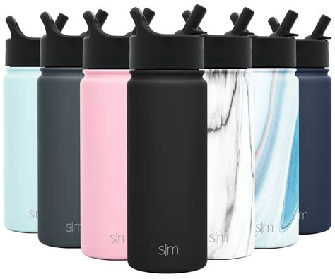 Simple Modern Insulated Water Bottle With Straw Lid Reusable Wide Mouth