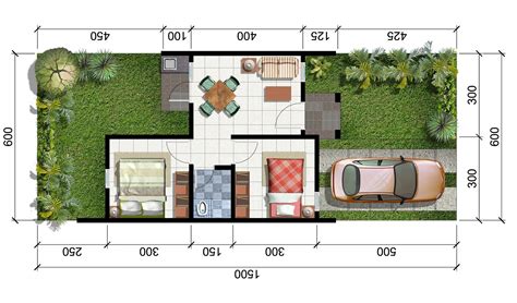 denah rumah  kamar ukuran  desain rumah sederhana