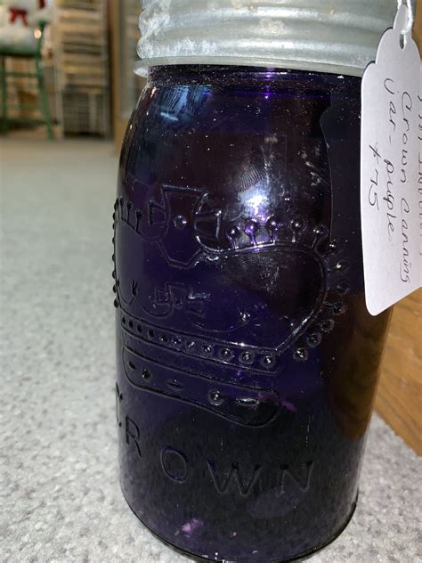 Hand Blown Amethyst Crown Jar