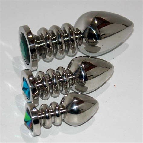 Ribbler Metal Jeweled Butt Plug Steel Anal Plugs