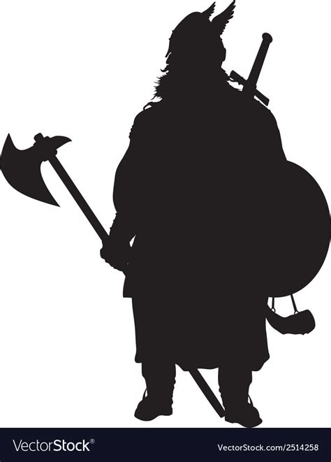 Viking Silhouette Warriors Theme Royalty Free Vector Image