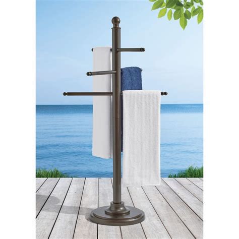 How do you stop towels from shedding fluff? Barrington Outdoor Aluminum Towel Bar in Brown | Bed Bath ...