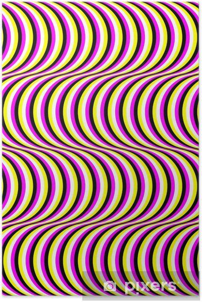 Moving Stripes Optical Illusion Abstract Vector Seamless Pattern Poster