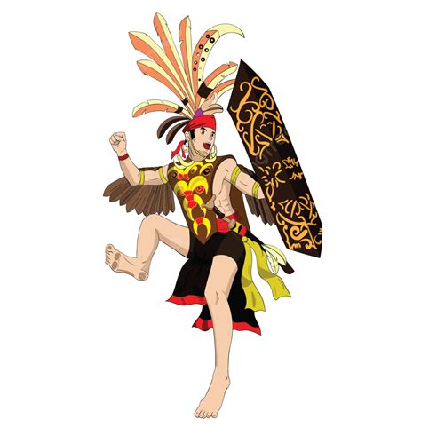 Danza Mandau Dayak Kalimantan Vector Png Danza Tradicional Dayak My