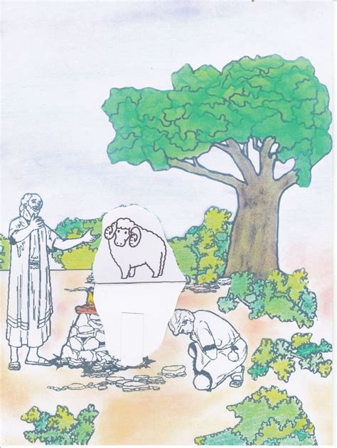 Ur in naves topical bible 1. Abram offert Izak met schaap | Bijbel, Werkjes