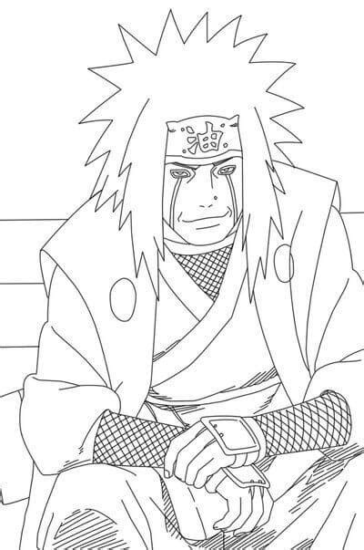 Fresco Jiraiya Sonriendo Para Colorear Imprimir E Dibujar