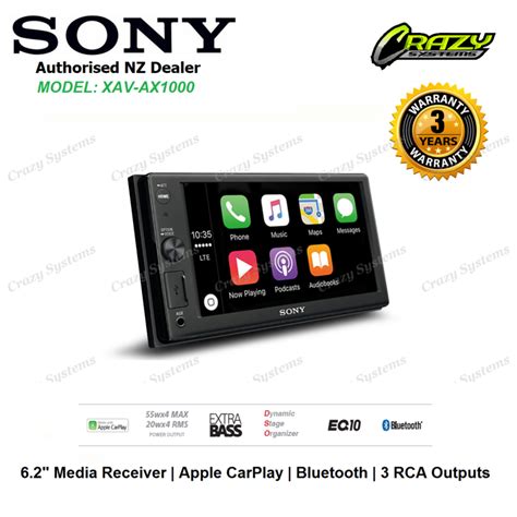 Sony Xav Ax1000 62 Media Player With Apple Carplay Bluetooth Usb 3