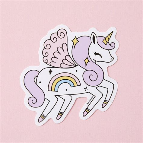Rainbow Unicorn Vinyl Sticker Punkypins