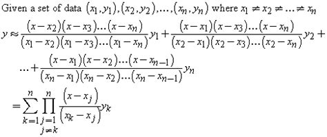 The following is linear interpolation formula. Numerical Interpolation