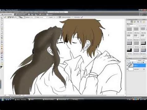 How to draw people kissing anime. How I draw anime kiss - YouTube
