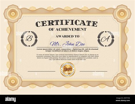 Certificate Of Achievement And Diploma Appreciation Template Vector