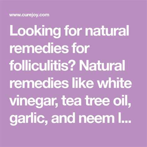 Looking For Natural Remedies For Folliculitis Natural Remedies Like