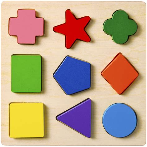 Buy Gybberandmumu Preschool Colorful Wooden Shape Puzzle Online At