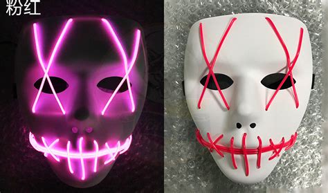 Halloween Party Equipment El Led Mask Cosplay Led Glow Scary El Wire