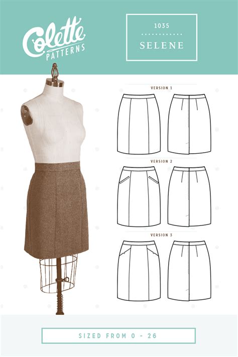 Modern Pencil Skirt Sewing Pattern For Women Available On Line At Miss Maude Sewing Ships