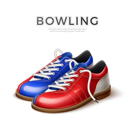 Premium Vector Vector Realistci Bowling Shoes Blue And Red