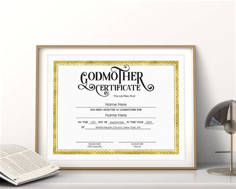 Certificate Templates Godmother Certificate Template Free Creating A