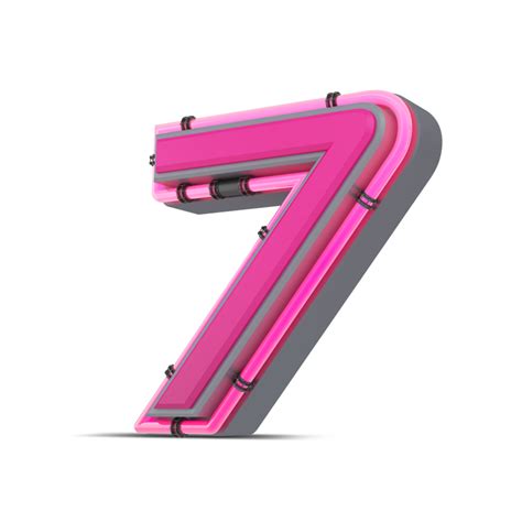 3d Pink Number With Neon Light 3d Rendering 24912095 Png