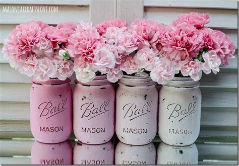Painted Mason Jars Pink Mason Jar Crafts Love Pink Mason Jars Jar