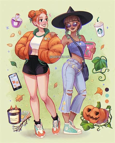 Two Women Dressed Up As Witches And Pumpkins