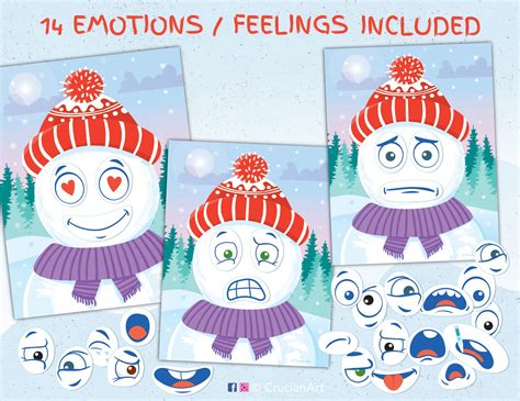 Snowman Emotions And Feelings Winter Printable Activity For Etsy