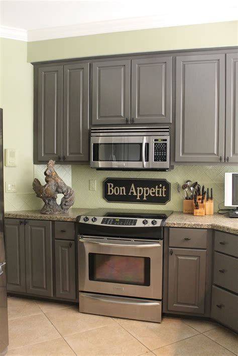 Wall color with light grey cabinets. Kitchen Mini Makeover | Miss Kopy Kat
