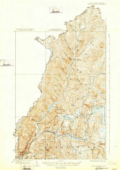 Indian Stream New Hampshire 1927 1932 Usgs Old Topo Map Reprint