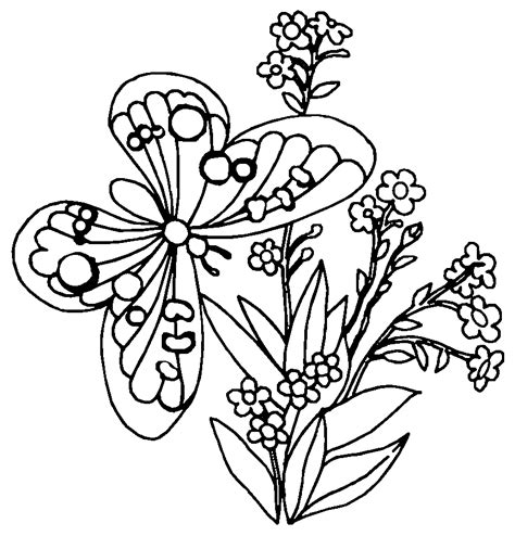 Here are coloring pages inspired by the beauties of nature: Coloring Pages of Flowers and Butterflies | Flower coloring pages, Coloring pages, Butterfly ...