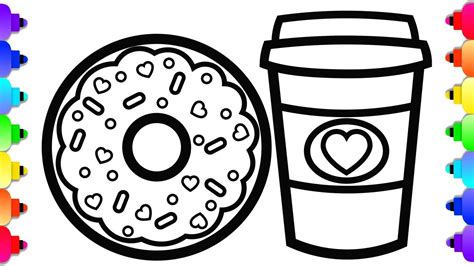 Donut Coloring Page Printable