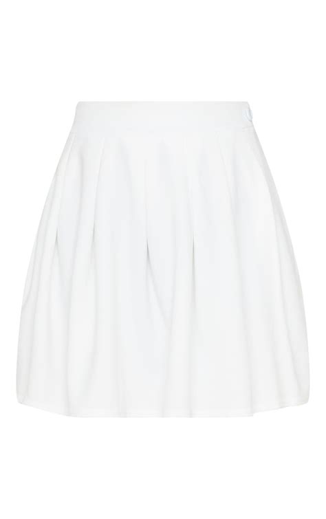 White Pleated Tennis Skirt Prettylittlething Usa