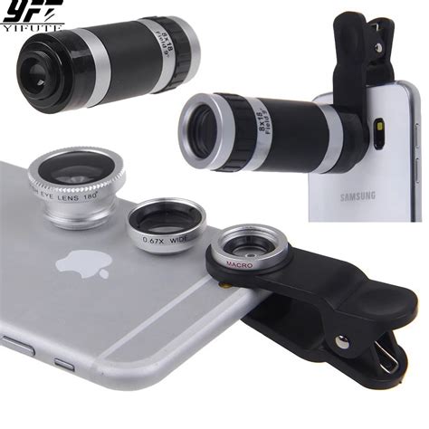 4in1 8x Telephoto Lens Optical Zoom Lenses Mobile Phone Camera Fisheye