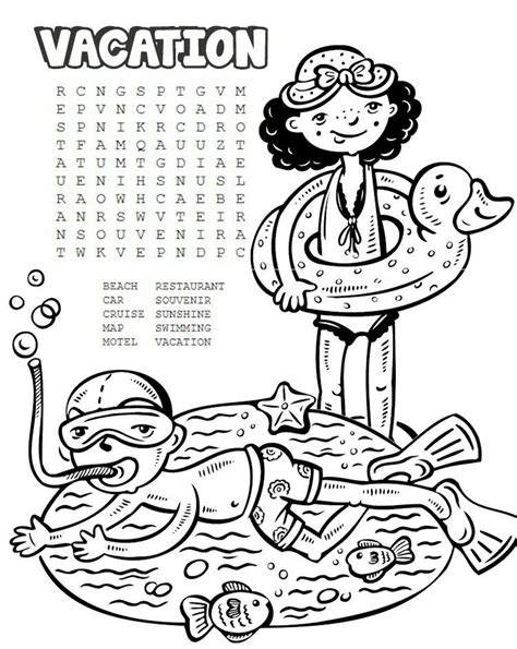 Vacation Word Search Free Kids Vacation Crafts For Kids