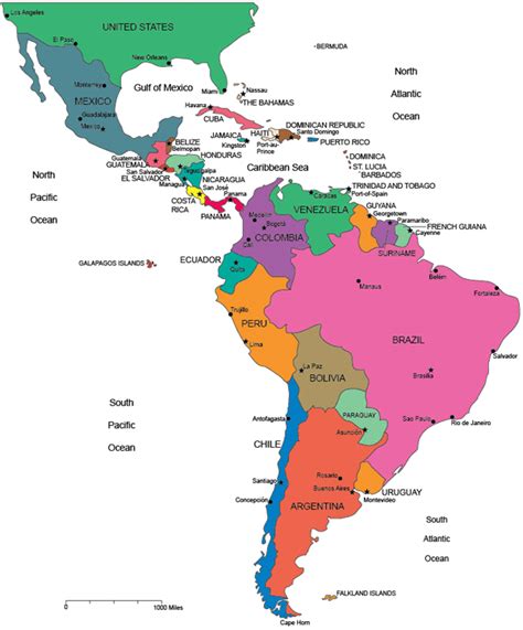 Map Of Latin America Blank Printable South America Map Central