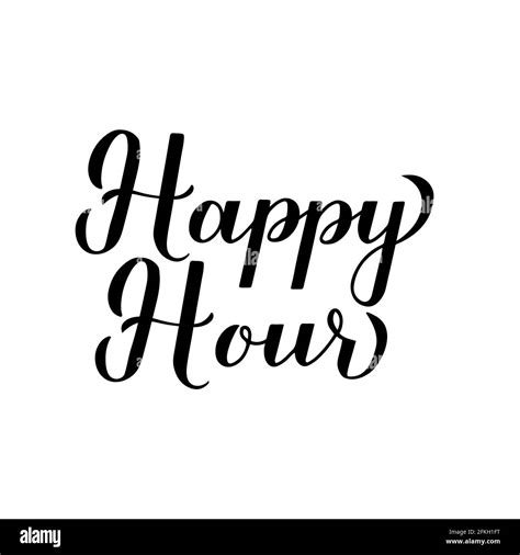 Happy Hours Calligraphy Hand Lettering Isolated On White Special Offer