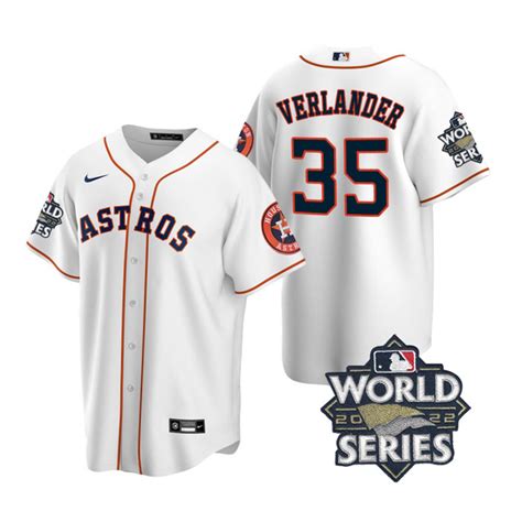 Houston Astros Justin Verlander World Series White Home Stitched
