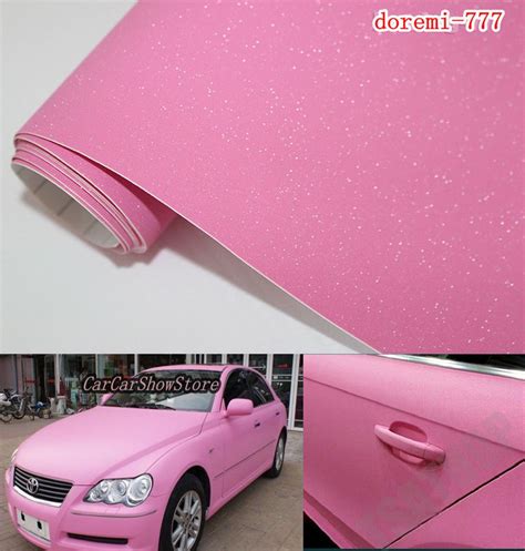 4 X 60 Pink Car Matte Sparkle Glitter Film Vinyl Wrap Sheet Sticker