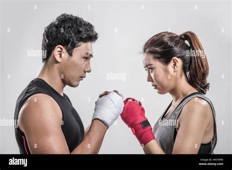Two Kickboxing Players Stock Photo Alamy