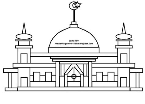 19 Contoh Sketsa Masjid Mudah Digambar Anak Atau Dewasa