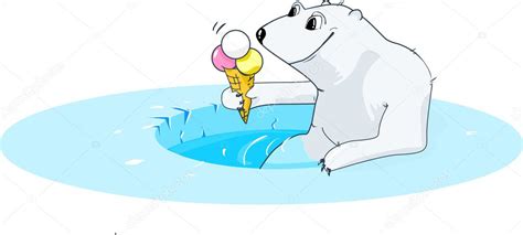 The commercial used the polar bears to distinguish a difference between regular a&w cream soda and sparkling a&w cream soda. Polar bear eating ice cream — Stock Vector © d_odin #8901652