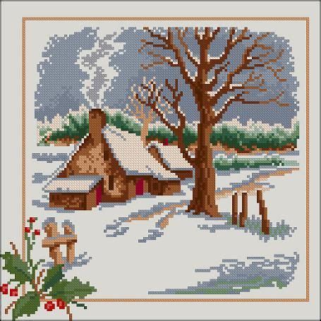 Free roses & hearts cross stitch pattern. Cross-stitch pattern "Seasons-Winter" | Cross stitch ...