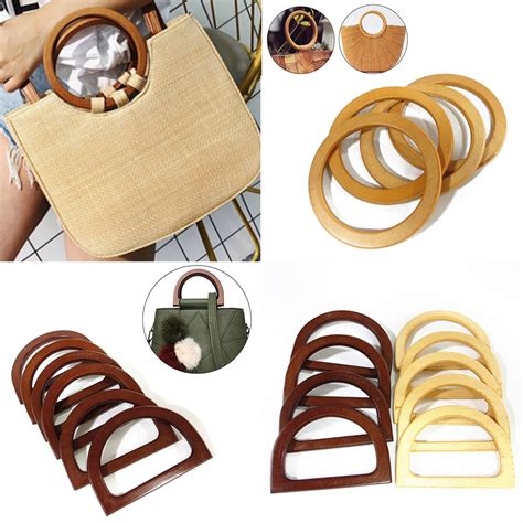 Bag Round Wood Purse Handle Replacement Diy Handbag Handle Ring